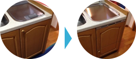 永大産業トップオープン食洗機をスライド食洗機に取替たビフォーアフターのイメージ