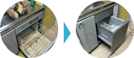 60cm食乾機を45cm食洗機に交換したビフォーアフターのイメージ