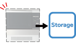 ガスオーブンを撤去して収納にするイメージ