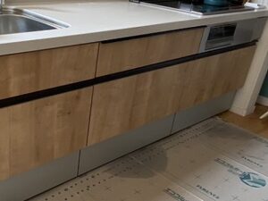 宮崎県都城市にてリクシル製ASのキッチンに食洗機NP-45ME9WJGの新設工事1