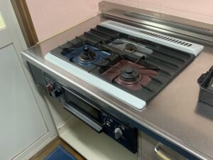 広島キッチン取付け隊　サンウェーブ特殊コンロの工事