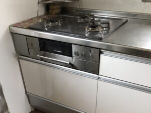 島根キッチン取付け隊 ガスコンロをIHヒーターに交換 施工前