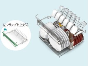 三菱電機の食洗機　マルチラック 大人数の食器を洗うとき