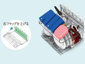 三菱電機の食洗機　マルチラック　形や大きさの異なるものを洗うとき