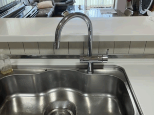 富山キッチン取付け隊　浄水器一体水栓の取替　施工後