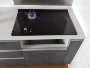 ガスコンロの基本的な選び方　ハイブリッドコンロにする（ガス＆IH）　施工後