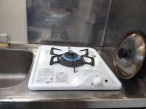 ガスコンロの基本的な選び方　ミニキッチン用1口コンロ　施工後