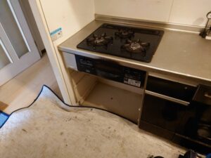 福島キッチン取付け隊　ガスコンロの取替　施工前 
