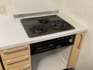 岡山キッチン取付け隊　ガスコンロの取替　施工前