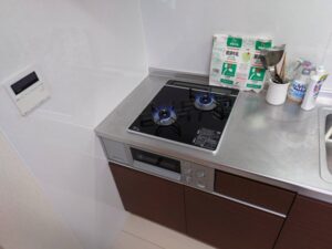 福島キッチン取付け隊　コンパクト2口コンロの交換　施工後