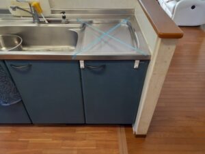 食洗機とかの機器を取り外して収納スペースに活用　サンウェーブトップオープン　施工後