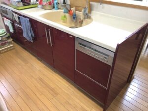 熊本キッチン取付け隊　スライドオープン食洗機の取替　施工前