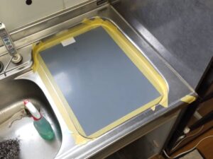 食洗機とかの機器を取り外して収納スペースに活用　トップオープン用オリジナルステンレスふた