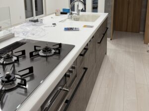 浅型スライドをフロントオープン食洗機へ　リンナイ　 施工前の準備