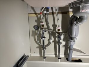 浅型スライドをフロントオープン食洗機へ　パナソニック　 食洗機撤去・設備工事　施工前