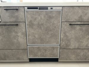 浅型スライドをフロントオープン食洗機へ　リンナイ　食洗機本体の据付
