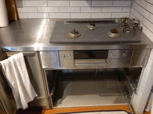 鳥取キッチン取付け隊 ガスコンロの取替 施工前