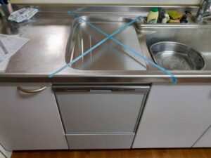佐賀キッチン取付け隊　トップオープン食洗機の工事　施工後