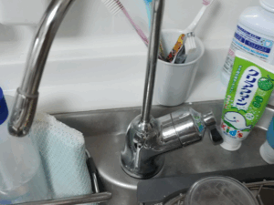 山形キッチン取付け隊　浄水器の取り外し　施工前