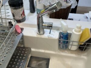 福井キッチン取付け隊　浄水器一体水栓の取替　施工前