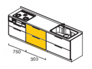 90cm引出し扉 施工前イメージ