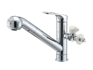 どうしてもキッチンへ食洗機がビルトインできない場合　キッチン水栓　一般地用　 三栄水栓製（SANEI）K87000ETJV-V2S　シングルワンホールスプレー分岐混合栓