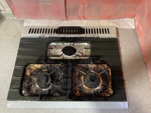 熊本キッチン取付け隊 サンウェーブ特殊コンロの工事 施工前 SSG-315