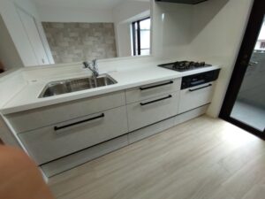 ガスコンロを電気コンロへ交換工事 施工前