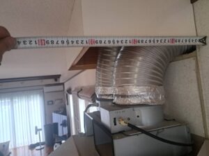 サイドフード取替工事 ダクトカバーサイズ 同時給排気位置