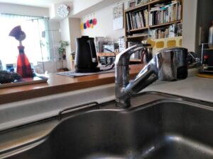 超二流を目指す！カクダイのキッチン水栓　ナイスキッチンのTOTO水栓から替えたい　施工前