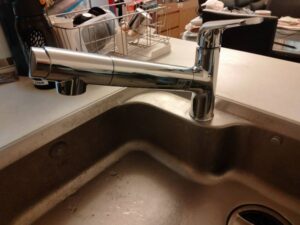 パナソニックのキッチン水栓おすすめポイント　浄水器機能付きサラサラワイドシャワーを使いたい　施工後