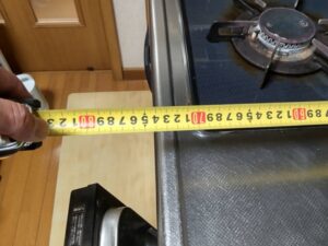 自立（深型）食洗機の取り外し撤去工事　奥行採寸