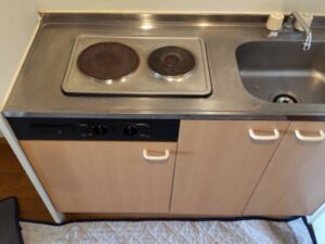造作キッチン・オーダーキッチン 2口電気コンロの取り替え 施工前
