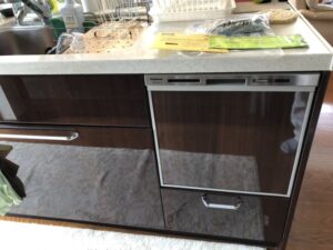 一条工務店オリジナルキッチン　45ｃｍスライドオープン食洗機交換　施工後
