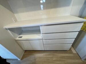 タカラスタンダード（Takara standard）　カップボードの取付け　ベースユニット施工後