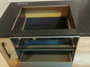 一条工務店オリジナルキッチン ハイブリッドコンロの取付け 施工前