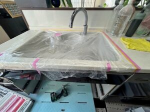 浄水栓を後付け　施工前　