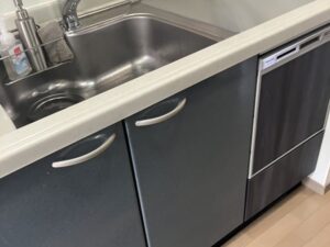 ナショナル松下電工（ナイス）カウンタートップ食洗機取替　キッチンの色柄に合わせたい　施工後
