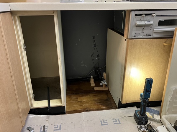 30㎝食洗機を45㎝食洗機に取替える　取替え可能な食洗機を自由に選ぶ