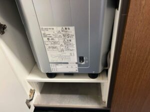 ヤマハトップオープン食洗機取替え交換工事　品番位置と食洗機の状態