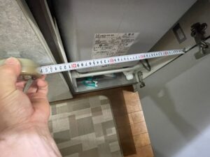 ヤマハトップオープン食洗機取替え交換工事　食洗機の内寸が42ｃｍほど