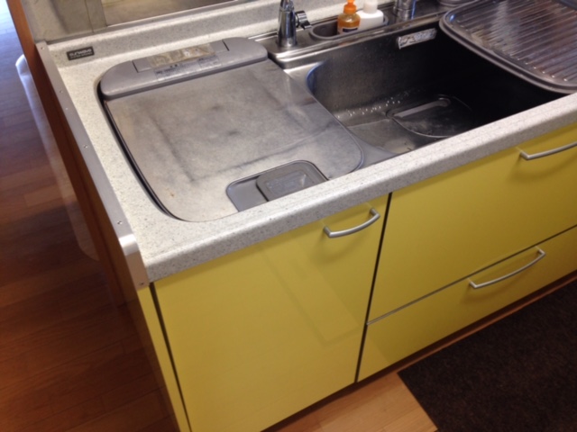 サンエーブキッチン　三菱電機食洗機　トップオープン食洗器取替え　MISW-4521②
