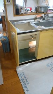 三菱トップオープン食洗機EW-CB58MK　リンナイスライド食洗機RKW-404A-SV