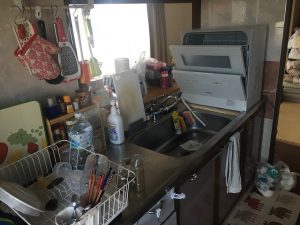 トップ食洗機撤去,三菱製,EW-CB59PF-SA,卓上食洗機