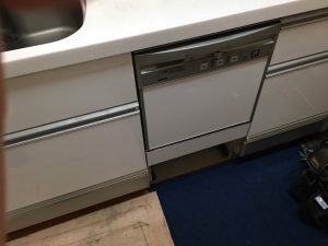 堺市北区でクリナップキッチンのスライドオープン食洗機工事a-5998