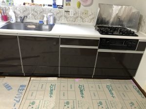 京都市中京区にてスライドオープン食洗機の新設工事を行いました！案件番号 a-5687