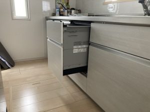 京都府南丹市にてスライドオープン食洗機の新設工事を行いました！案件番号 a-7075