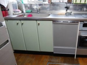 カクダイ,浄水器撤去,浄水器取り外し,6149,食器洗い乾燥機,食器洗い機,食洗機,買い換え,交換,取り替え,リフォーム,ビルトイン,食洗機交換工事,取り付け,シルバー,パナソニック,NP-45MD9S,フロントオープン食洗機,30㎝,30㎝幅,荒川区,東京都,荒川区