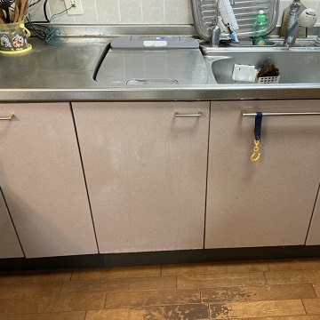 マンション食洗機　取替交換工事　施工前　トップオーブンタイプ