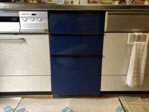 奈良県天理市にてリンナイ食洗機RKW458Cを撤去し、LIXILの3段調理キャビネットを設置しました！